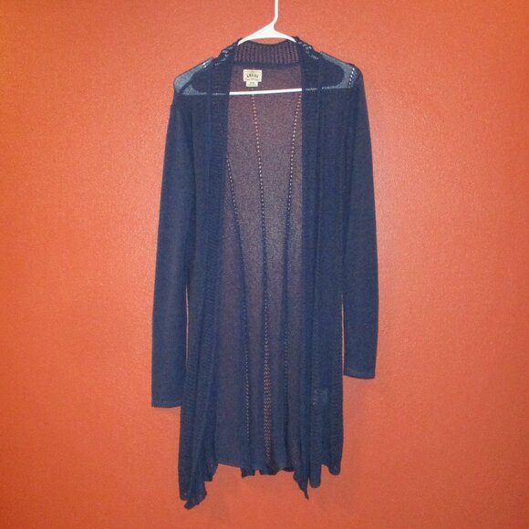 Ariat Woman Medium Dark Blue Long Sleeve Travel Vacation Wrap Sweater - Picture 1 of 9